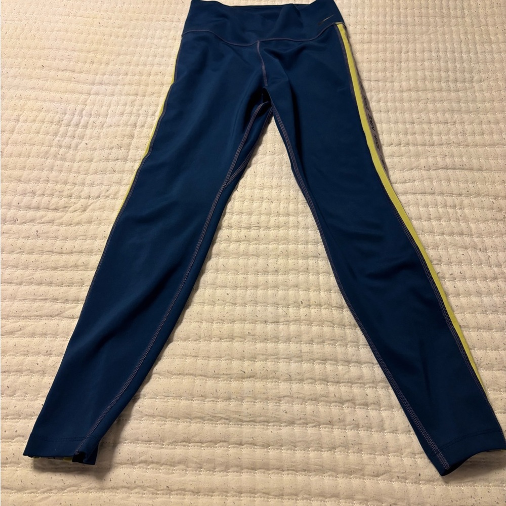 Nike Blue and Yellow Leggings